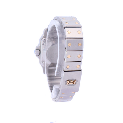 Cartier Santos Galbee Yellow Gold and Stainless Steel 24mm Grey Dial Watch | Ref# AC1430GR - Happy Jewelers Fine Jewelry Lifetime Warranty