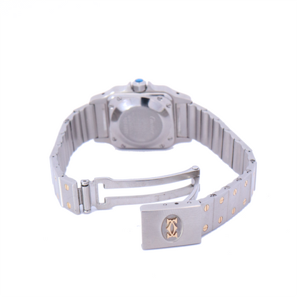 Cartier Santos Galbee Yellow Gold and Stainless Steel 24mm Grey Dial Watch | Ref# AC1430GR - Happy Jewelers Fine Jewelry Lifetime Warranty