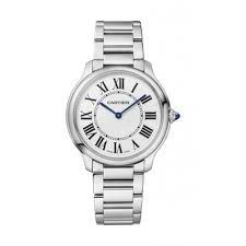 Cartier Ronde Must 36mm Silver Roman Dial Watch Reference #: WSRN0034 - Happy Jewelers Fine Jewelry Lifetime Warranty