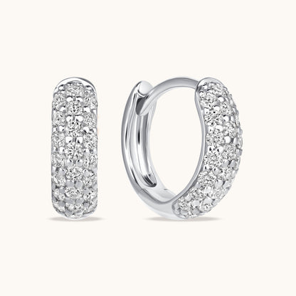 Chunky Pave Diamond Petite Huggie - Happy Jewelers Fine Jewelry Lifetime Warranty