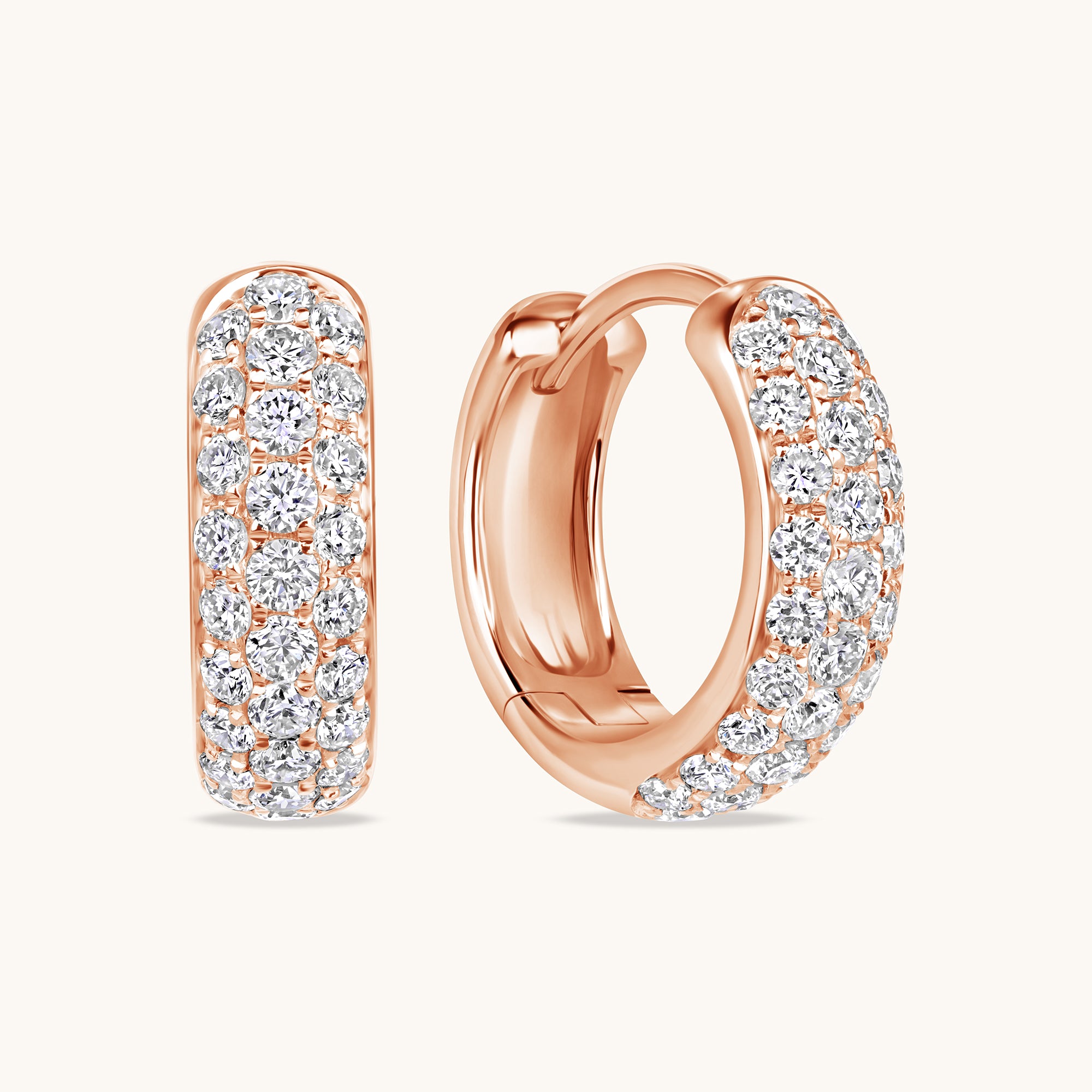 Chunky Pave Lab Diamond Huggie - Happy Jewelers Fine Jewelry Lifetime Warranty