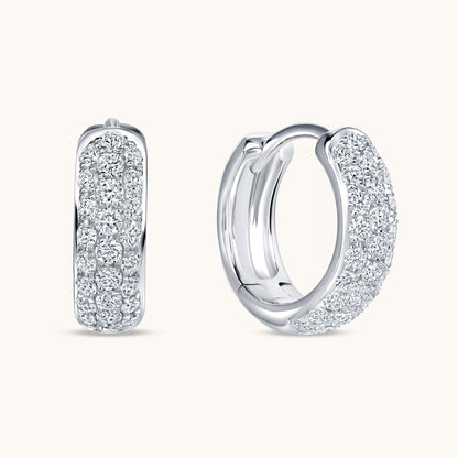 Chunky Pave Lab Diamond Huggie - Happy Jewelers Fine Jewelry Lifetime Warranty