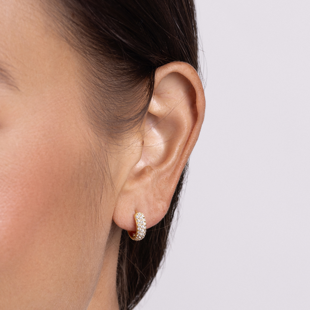 Chunky Pave Lab Diamond Huggie - Happy Jewelers Fine Jewelry Lifetime Warranty