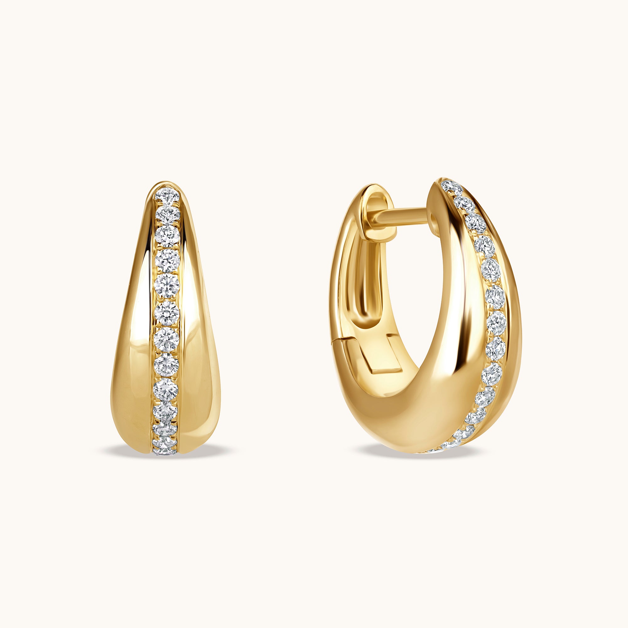 Chunky Diamond Huggie Earrings - Happy Jewelers Fine Jewelry Lifetime Warranty