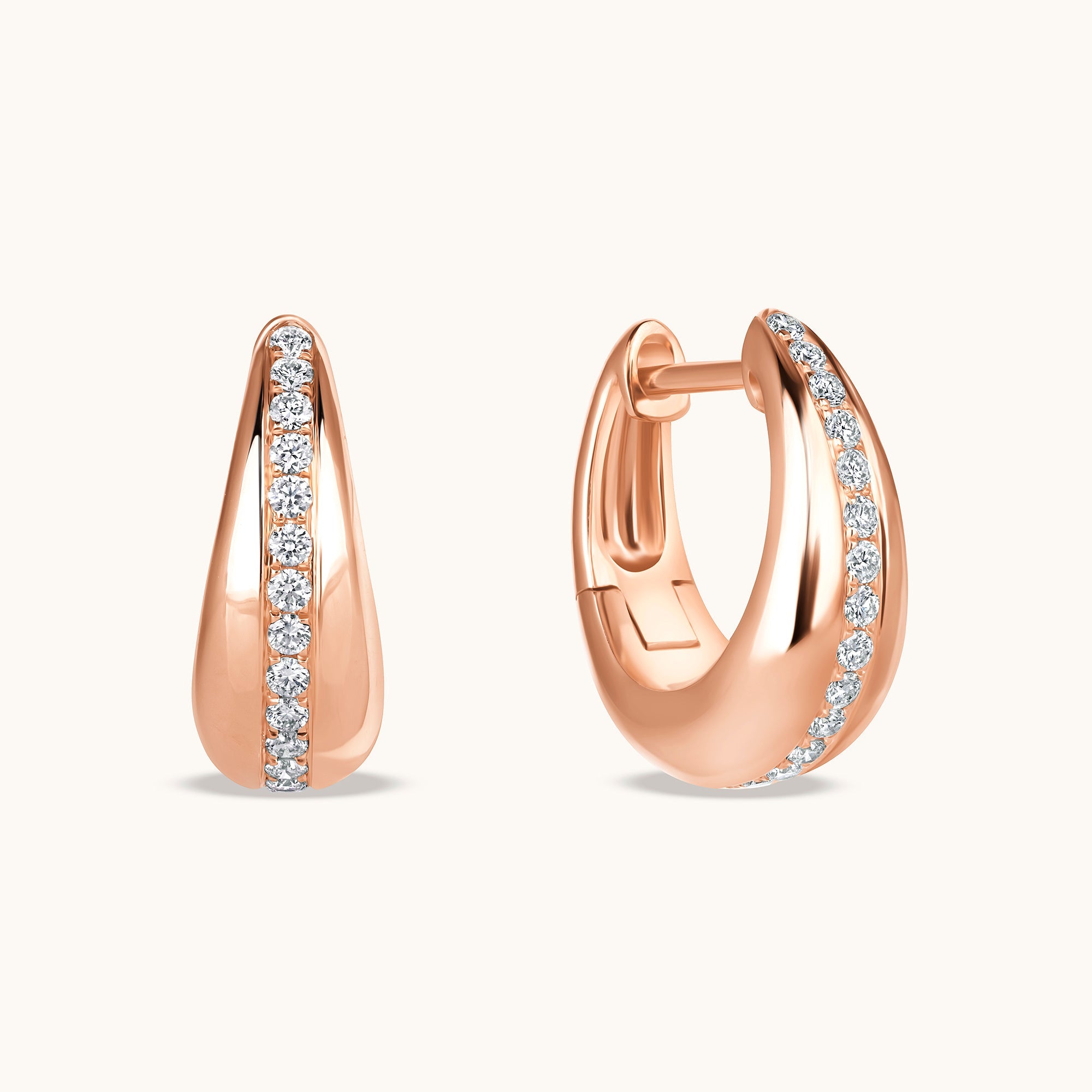 Chunky Diamond Huggie Earrings - Happy Jewelers Fine Jewelry Lifetime Warranty