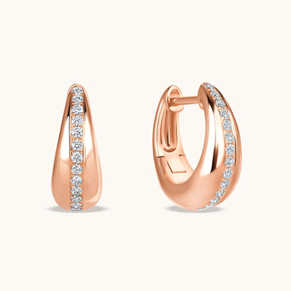 Chunky Diamond Huggie Earrings - Happy Jewelers Fine Jewelry Lifetime Warranty