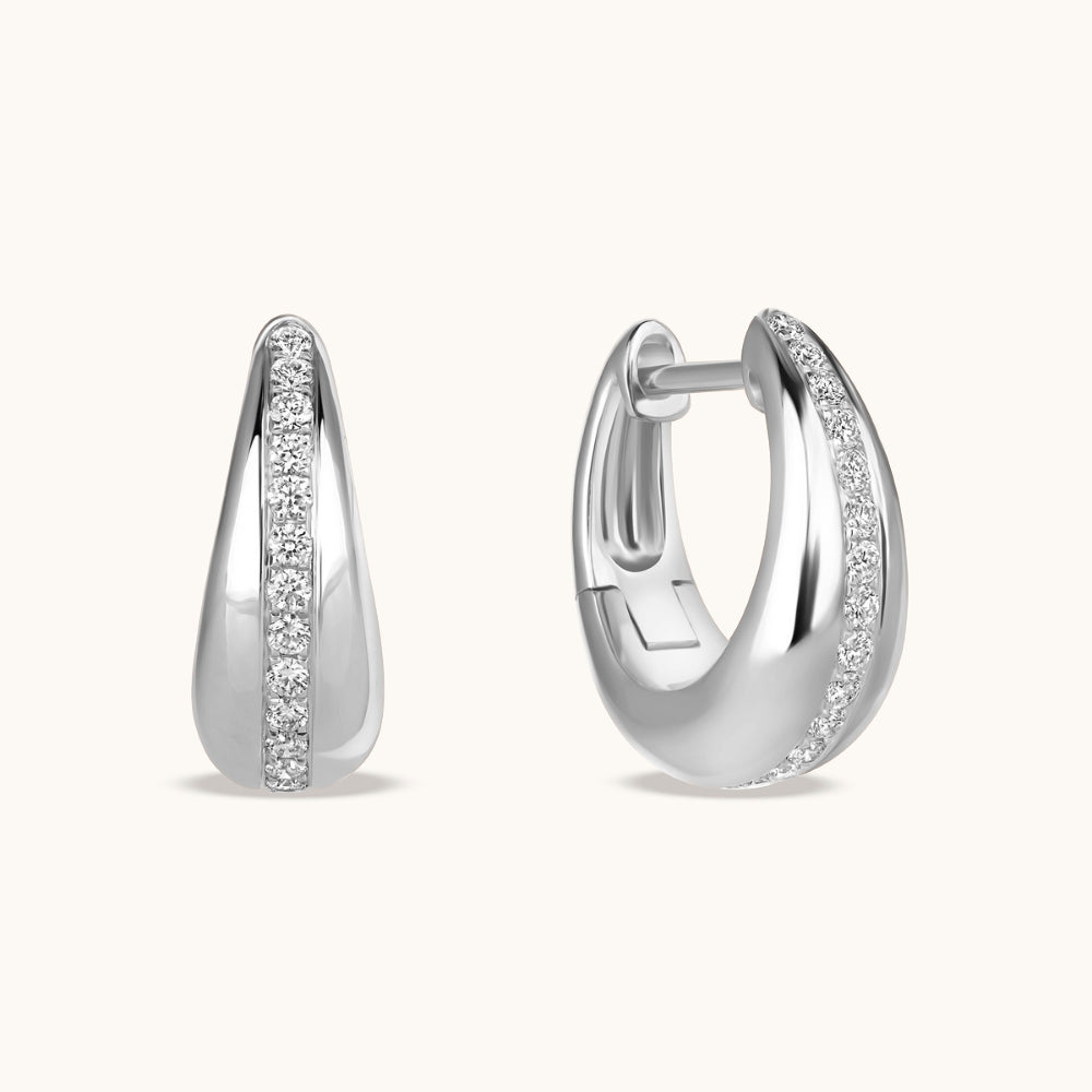 Chunky Diamond Huggie Earrings - Happy Jewelers Fine Jewelry Lifetime Warranty