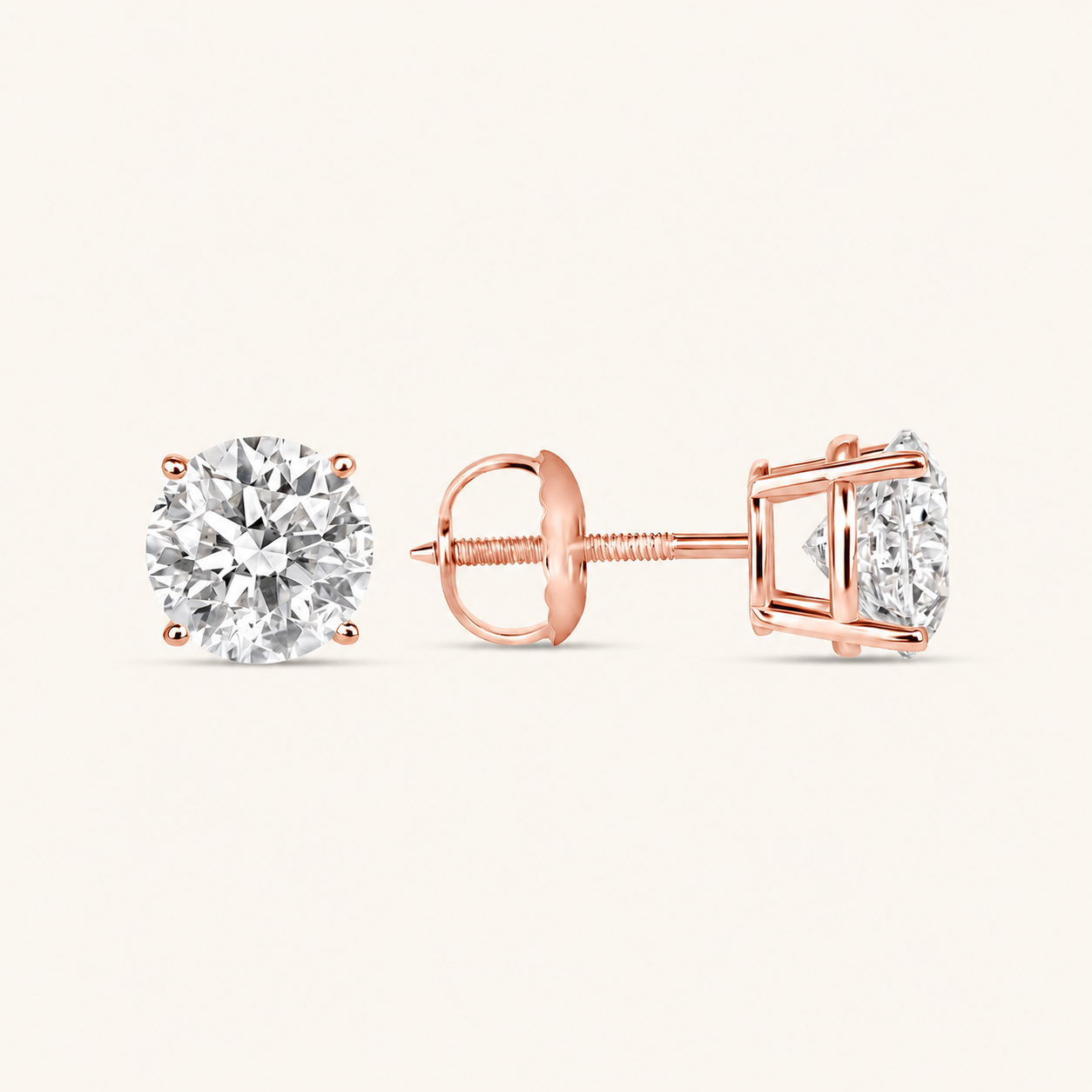 Lab Created Classic Diamond Stud Earrings