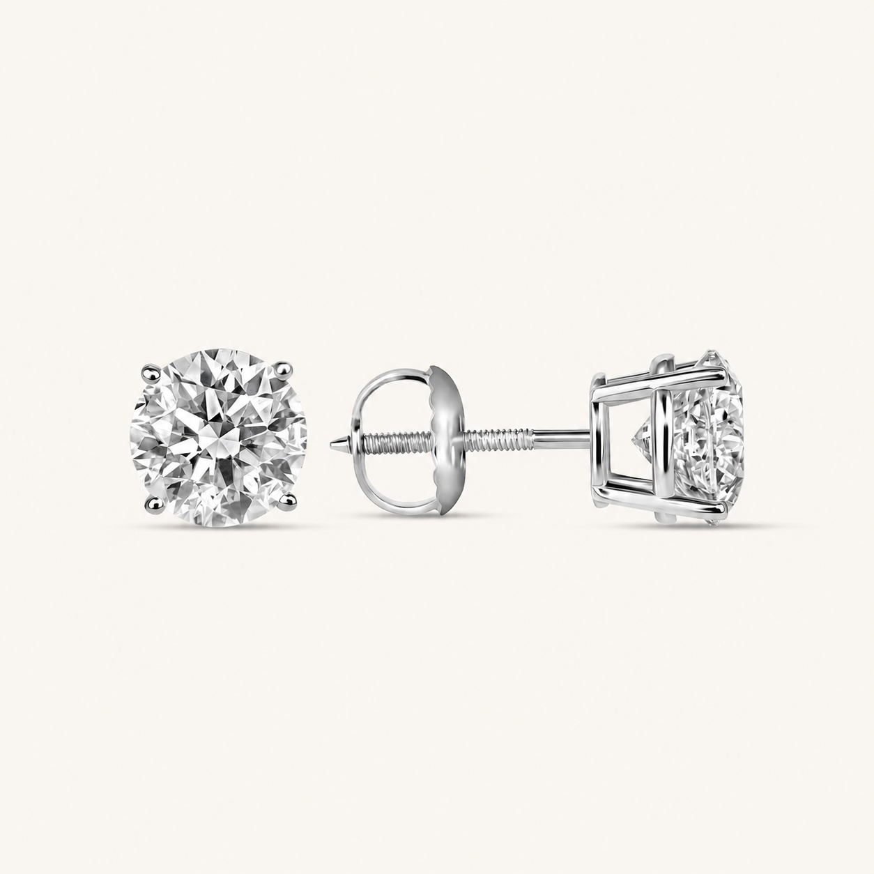 Lab Created Classic Diamond Stud Earrings