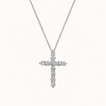 Classic Lab Diamond Cross Necklace