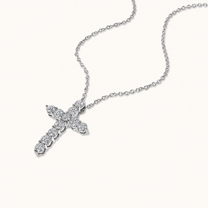 Classic Lab Diamond Cross Necklace