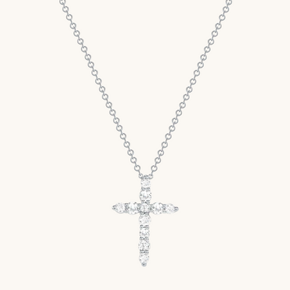 Classic Lab Diamond Cross Necklace - Happy Jewelers Fine Jewelry Lifetime Warranty