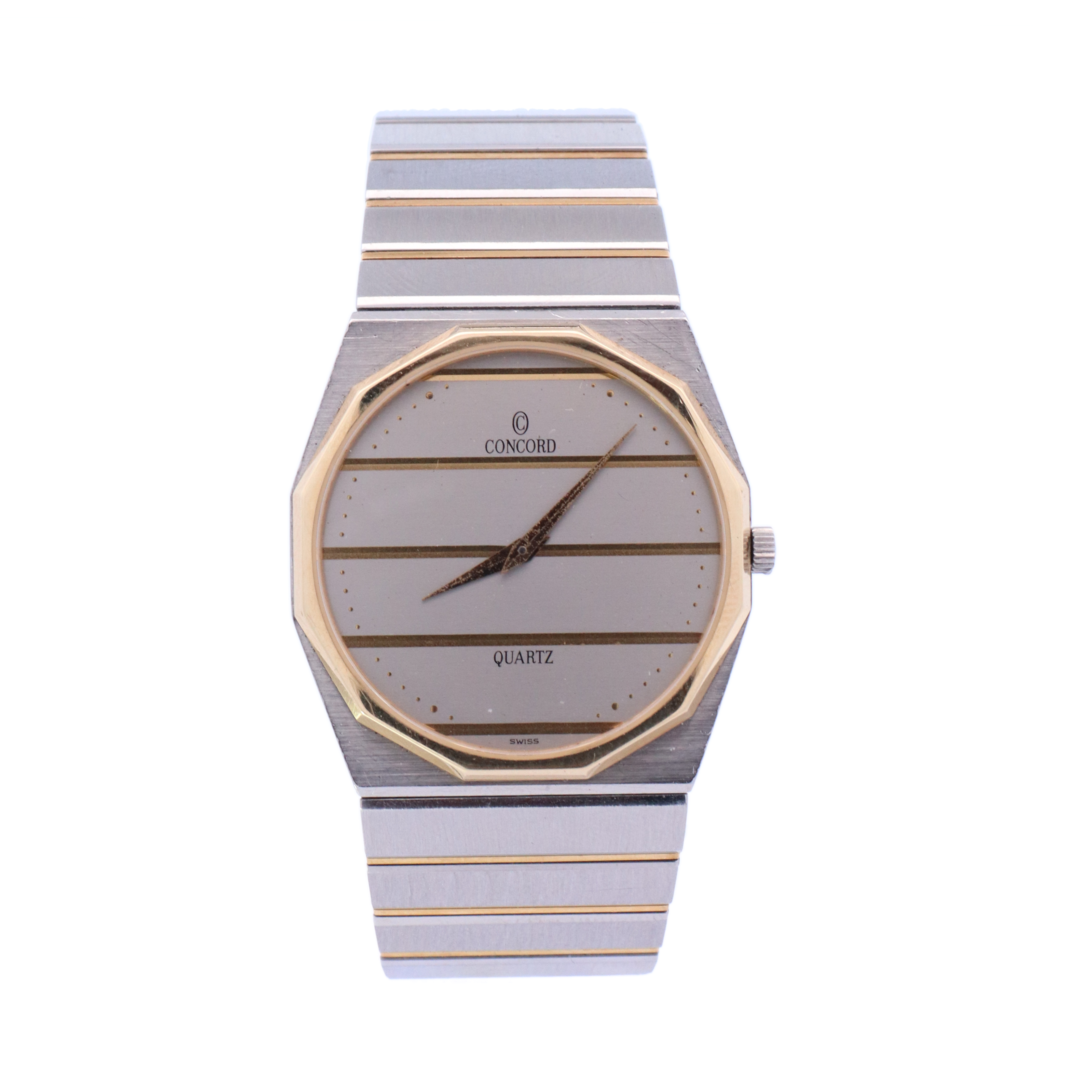 Concord Mariner Yellow Gold & Stainless Steel Grey and Gold Dial Watch | Ref# 1581117 - Happy Jewelers Fine Jewelry Lifetime Warranty