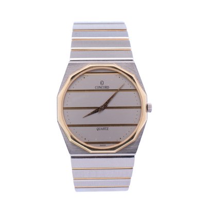 Concord Mariner Yellow Gold & Stainless Steel Grey and Gold Dial Watch | Ref# 1581117 - Happy Jewelers Fine Jewelry Lifetime Warranty