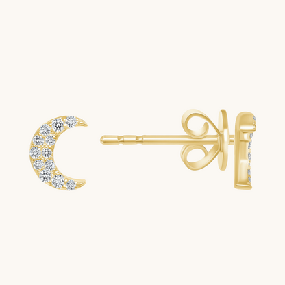 Crescent Moon Stud Earrings - Happy Jewelers Fine Jewelry Lifetime Warranty