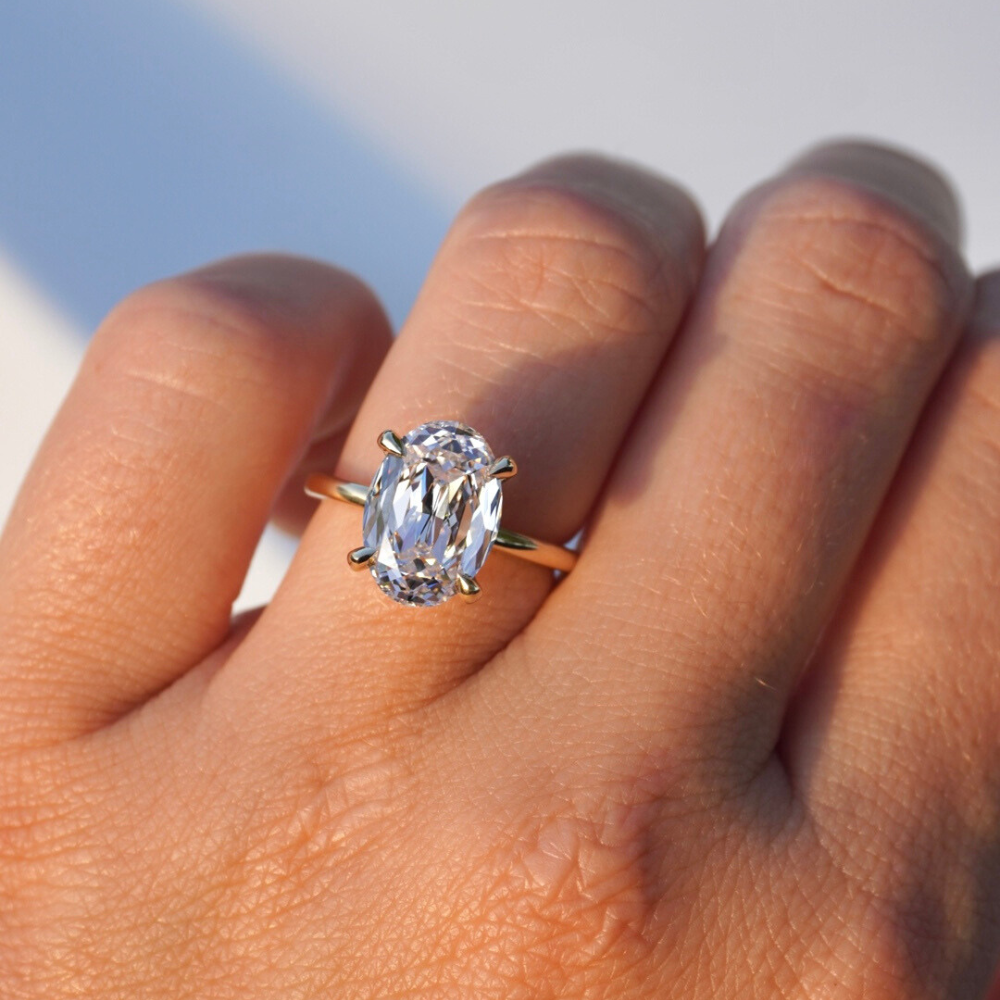 4.65 Crisscut Oval Lab Diamond Engagement Ring