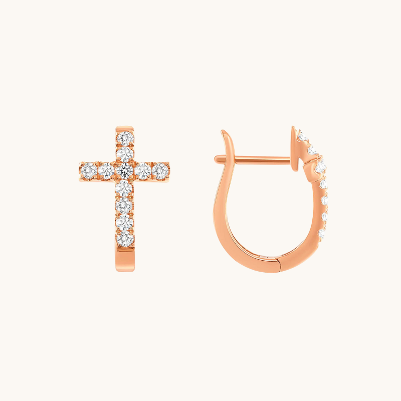 Cross Huggie Earrings - Happy Jewelers Fine Jewelry Lifetime Warranty