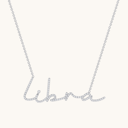 Cursive Diamond Name Necklace - Happy Jewelers Fine Jewelry Lifetime Warranty