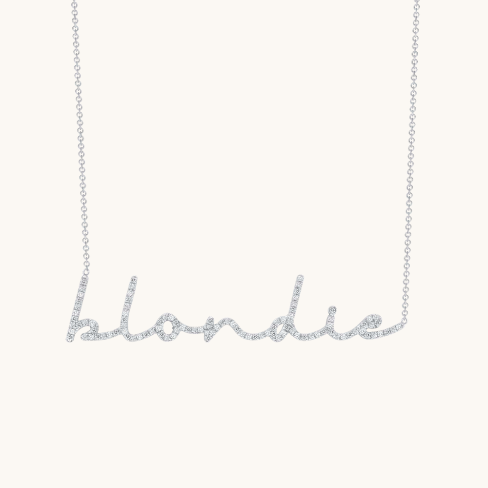 Cursive Diamond Name Necklace