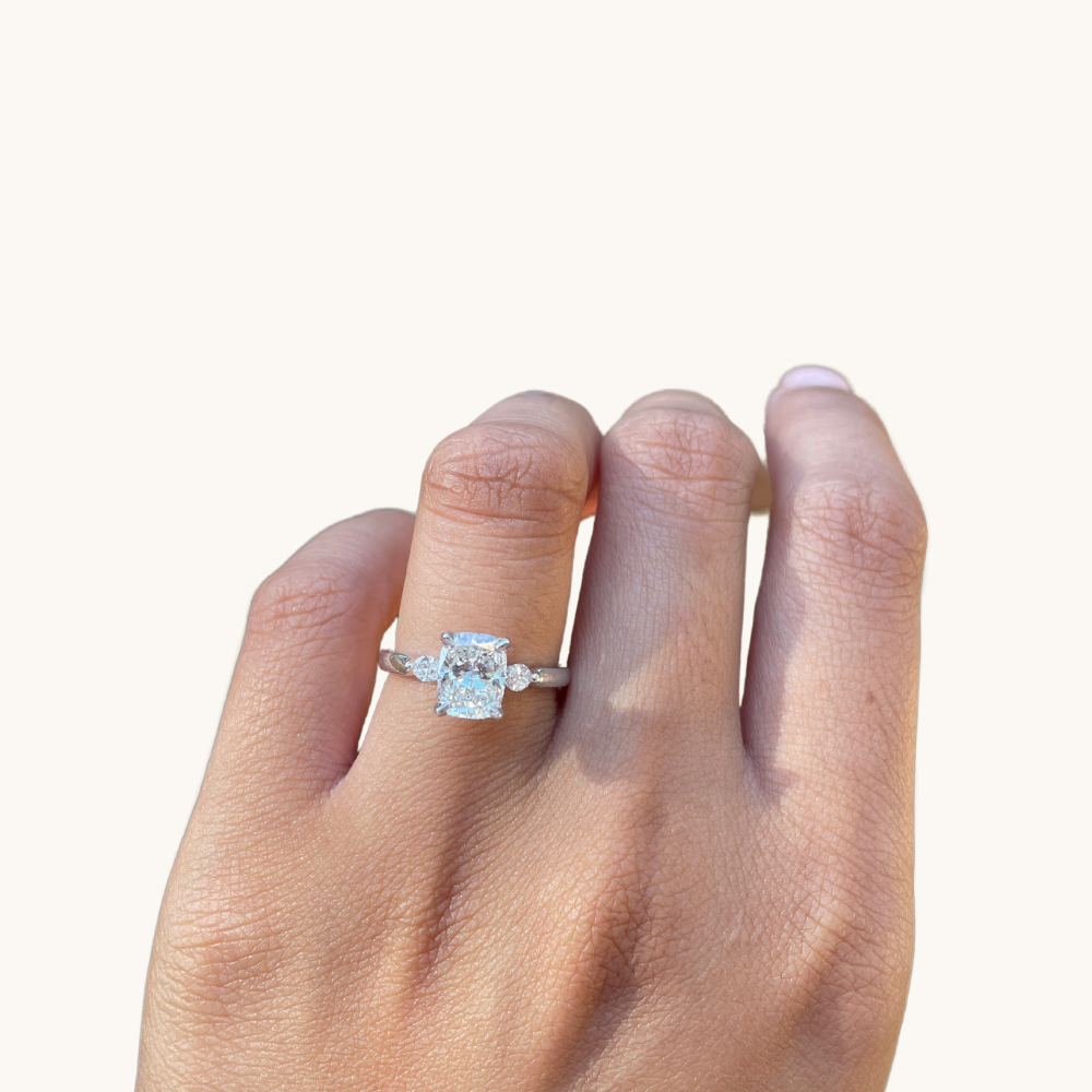 1.63 Cushion Lab Diamond Engagement Ring