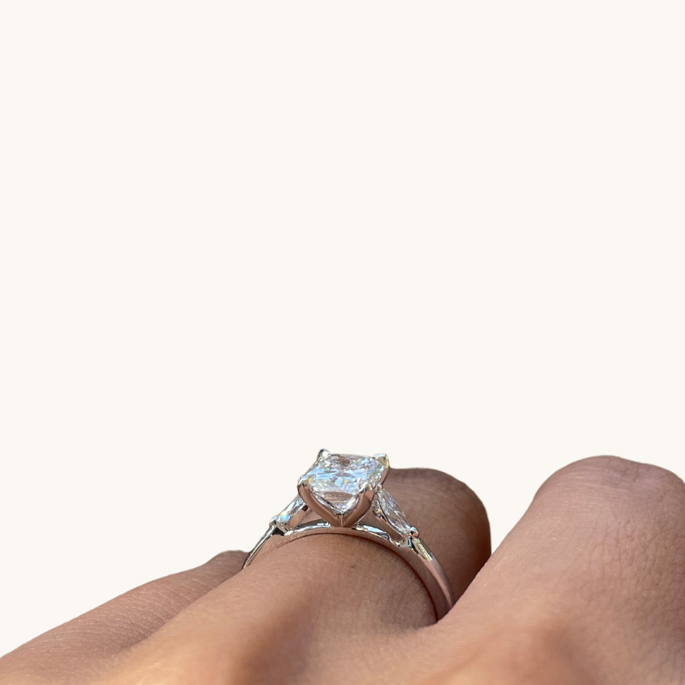 1.63 Cushion Lab Diamond Engagement Ring