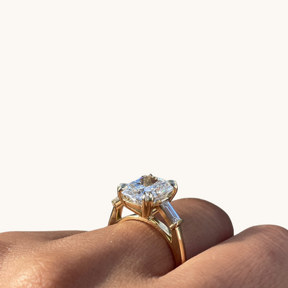3.58 Cushion Lab Diamond 3-Stone Engagement Ring - Happy Jewelers Fine Jewelry Lifetime Warranty