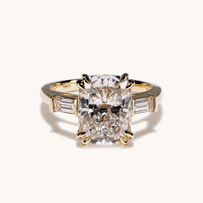 3.58 Cushion Lab Diamond 3-Stone Engagement Ring - Happy Jewelers Fine Jewelry Lifetime Warranty