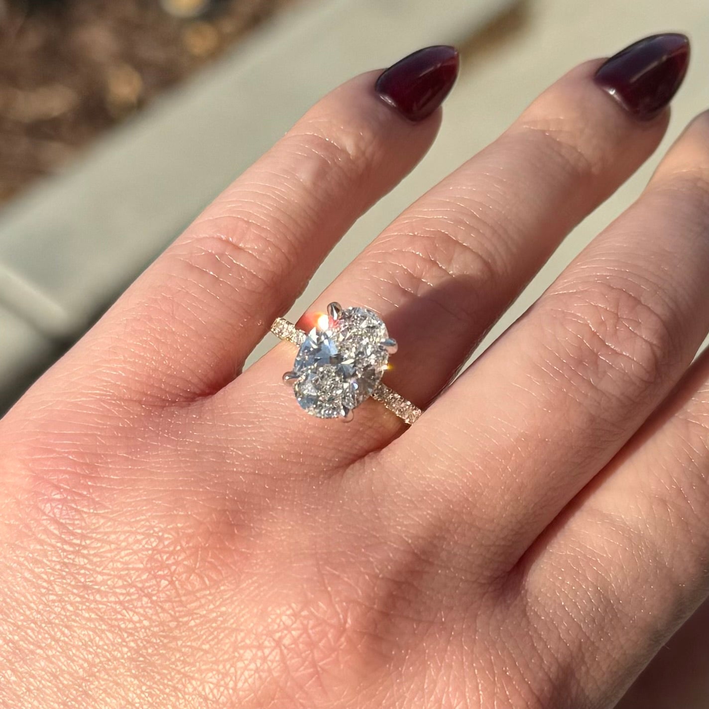 3.57 Carat Lab Oval Engagement Ring with Hidden Halo | Engagement Ring Wednesday - Happy Jewelers Fine Jewelry Lifetime Warranty