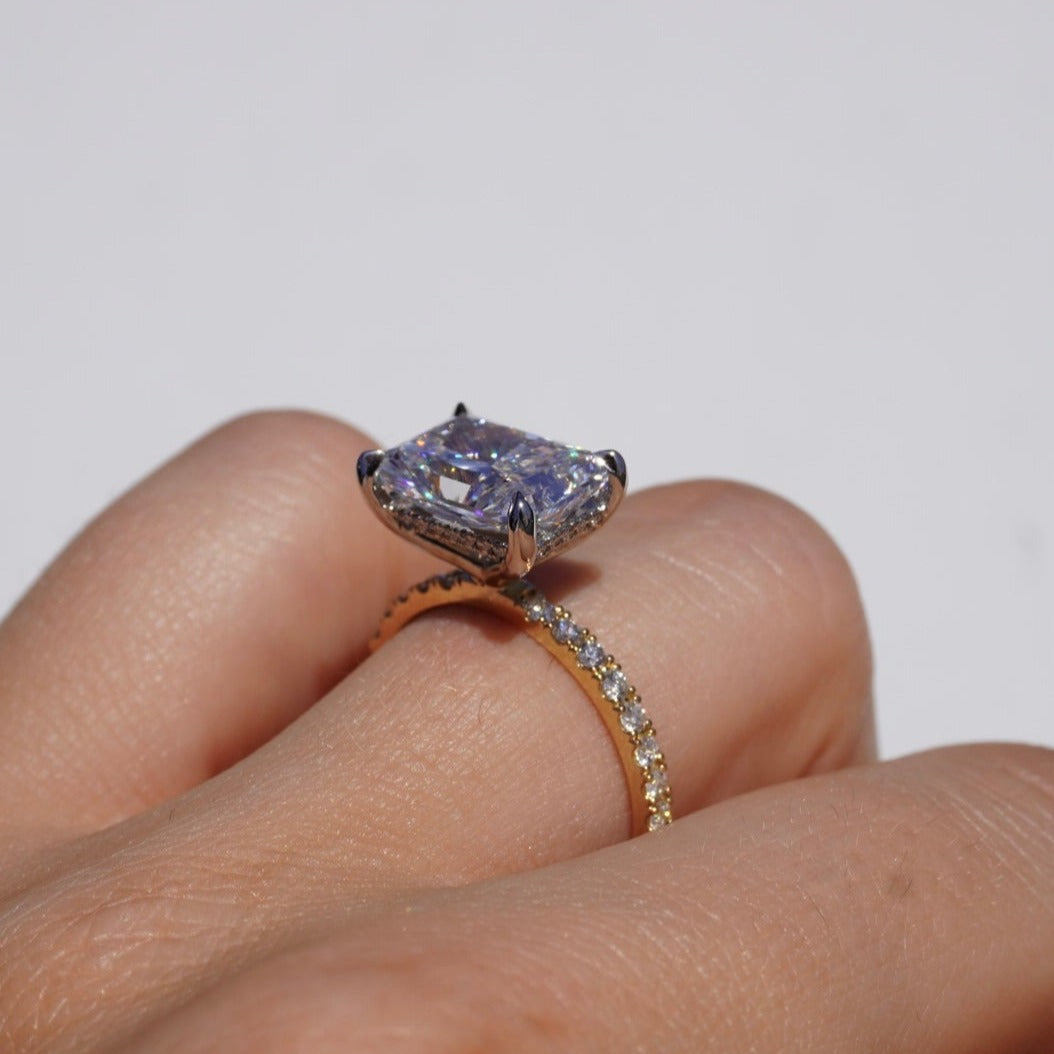4.06 Carat Lab Radiant East-West Engagement Ring - Happy Jewelers Fine Jewelry Lifetime Warranty