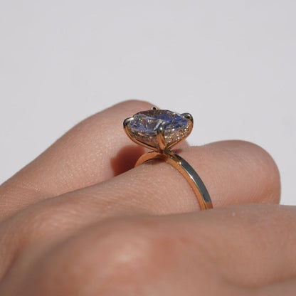 4.20 Carat Lab Oval East-West Engagement Ring - Happy Jewelers Fine Jewelry Lifetime Warranty