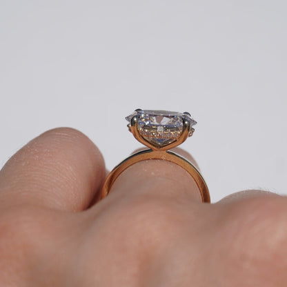 4.20 Carat Lab Oval East-West Engagement Ring - Happy Jewelers Fine Jewelry Lifetime Warranty