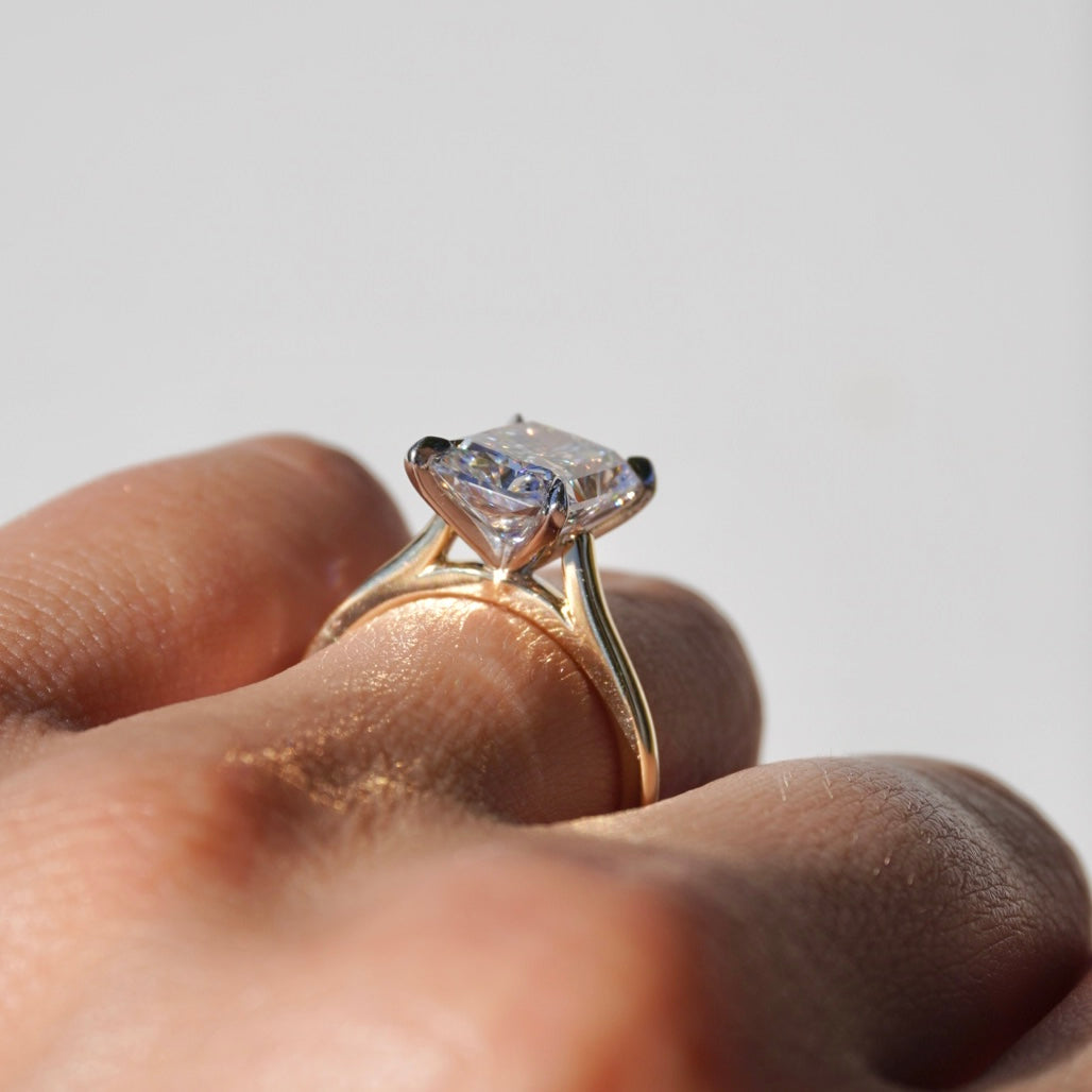 4.05 Radiant Lab Diamond Engagement Ring