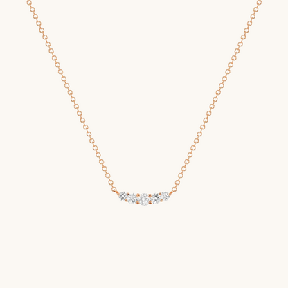 Dainty 5 Diamond Bar Pendant Necklace - Happy Jewelers Fine Jewelry Lifetime Warranty