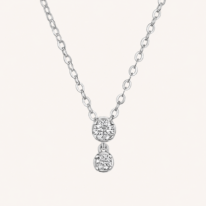 White Gold Dainty Diamond Drop Pendant Necklace