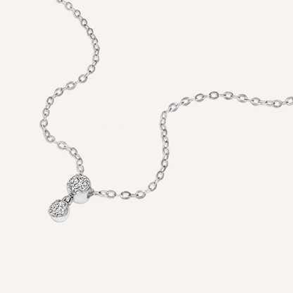 White Gold Dainty Diamond Drop Pendant Necklace