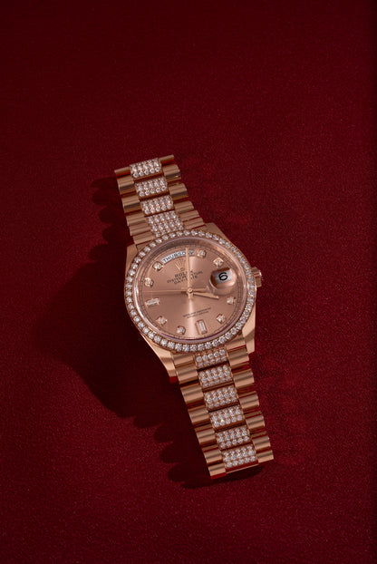 Rolex Day-Date 36mm Everose Dial Watch Ref# 128345RBR