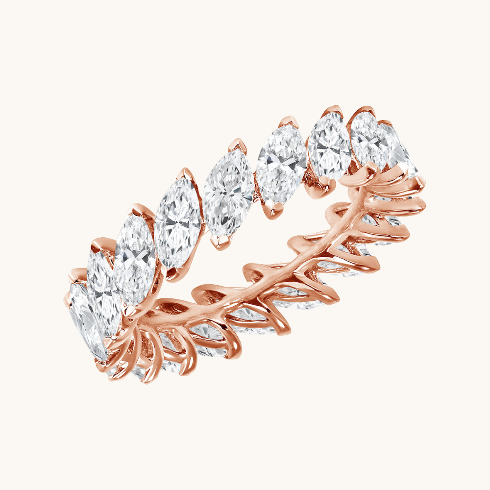 Diagonal Diamond Marquise Band