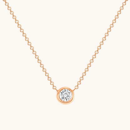 Diamond Bezel Solitaire Pendant Necklace - Happy Jewelers Fine Jewelry Lifetime Warranty