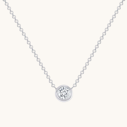 Diamond Bezel Solitaire Pendant Necklace - Happy Jewelers Fine Jewelry Lifetime Warranty