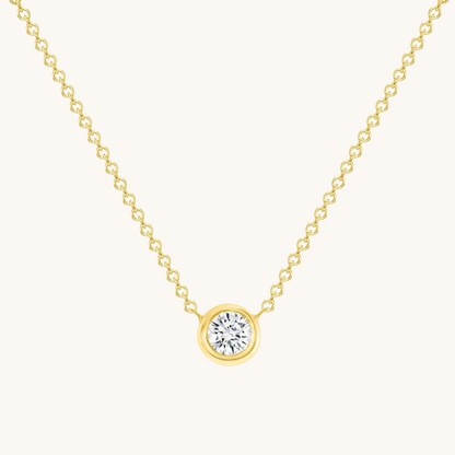 Diamond Bezel Solitaire Pendant Necklace - Happy Jewelers Fine Jewelry Lifetime Warranty