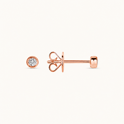 Diamond Bezel Stud Earrings