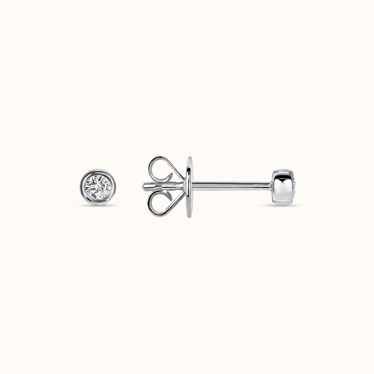 Diamond Bezel Stud Earrings