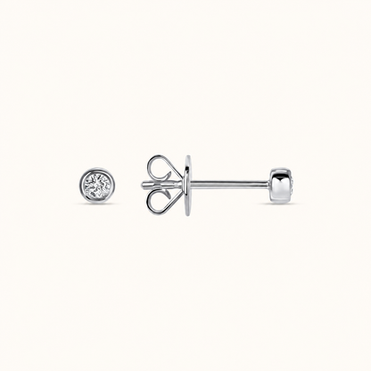 Diamond Bezel Stud Earrings