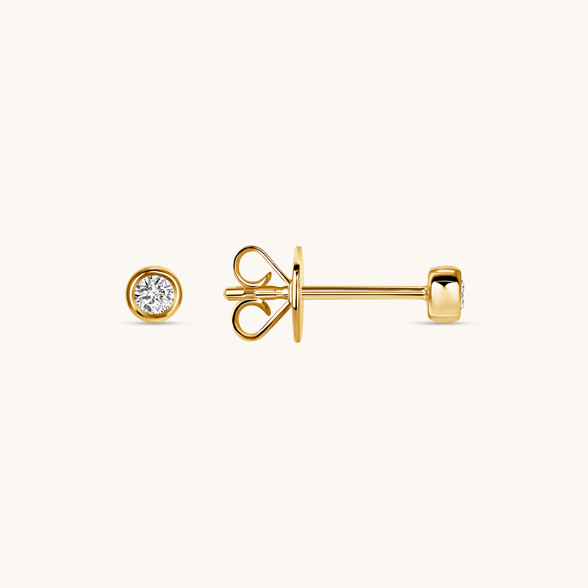 Diamond Bezel Stud Earrings