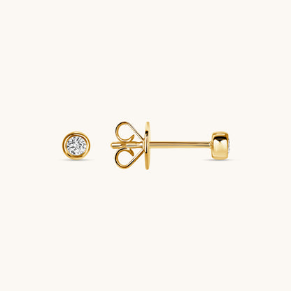 Diamond Bezel Stud Earrings