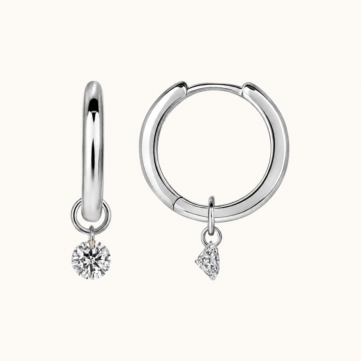Diamond Charm Huggies - Happy Jewelers Fine Jewelry Lifetime Warranty