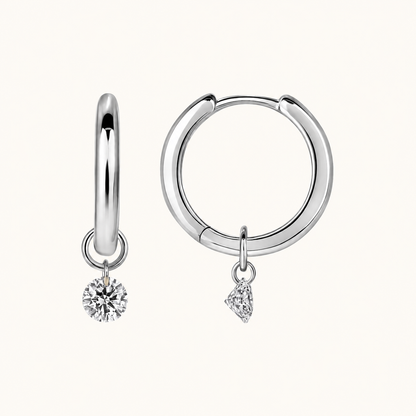 Diamond Charm Huggies - Happy Jewelers Fine Jewelry Lifetime Warranty