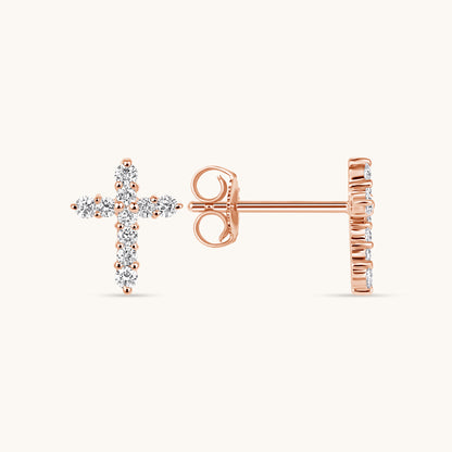 Diamond Cross Earrings