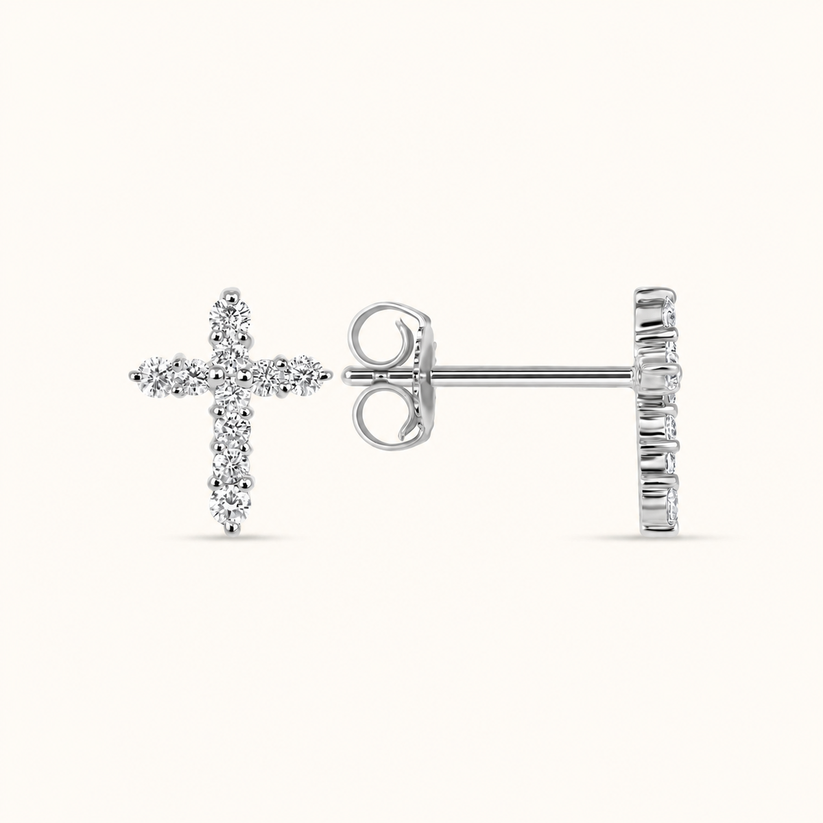 Diamond Cross Earrings