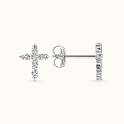Diamond Cross Earrings